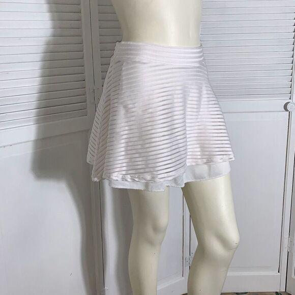 Vintage White Sheer Layered Mini Tennis Skirt Size XL - Picture 3 of 13